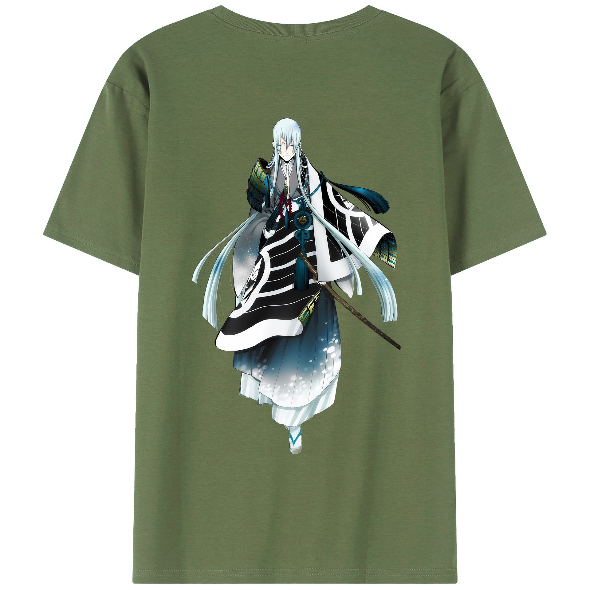 （画像用） 刀剣乱舞 Touken Ranbu 綿100％ メンズ半袖Tシャツ（バックプリント） 通気性